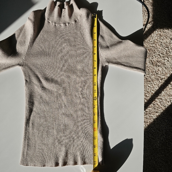 SNIDEL Lamé Rib Knit Long Sleeve Turtle Neck - size F (ONE SIZE), approx. XS-M - Picture 7 of 8